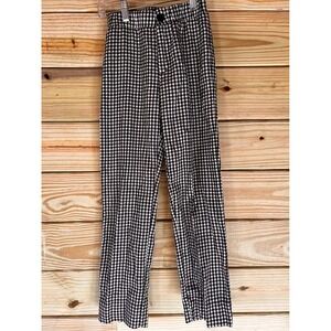 Luna Chix Gingham Check Pants Womens XS Black White‎ Cropped Trousers